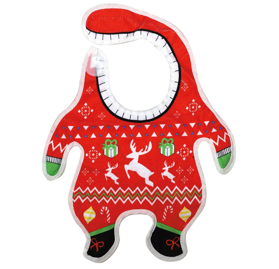 Ugly Christmas Sweater Terrycloth Baby Bib