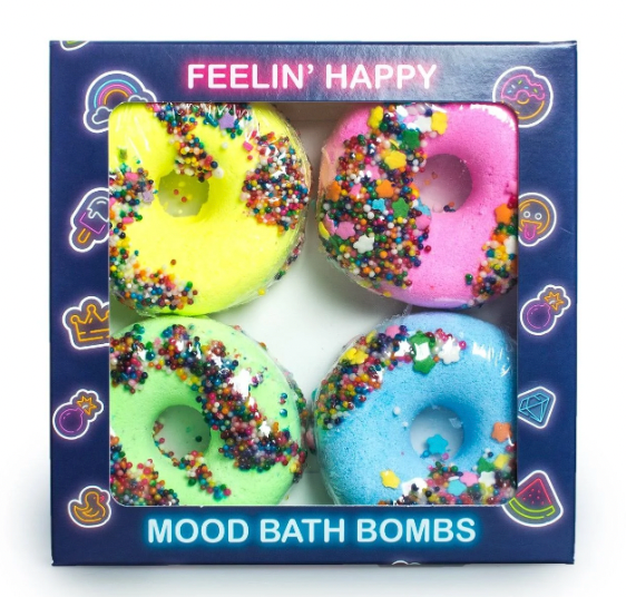 Feelin' Happy Mood Donut Shape Bath Bombs - 4pc Set