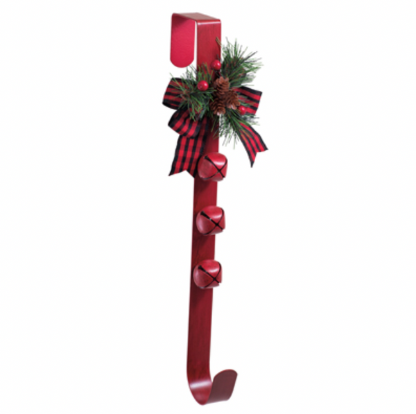 Three Bell Wreath Hanger – Red – 15"