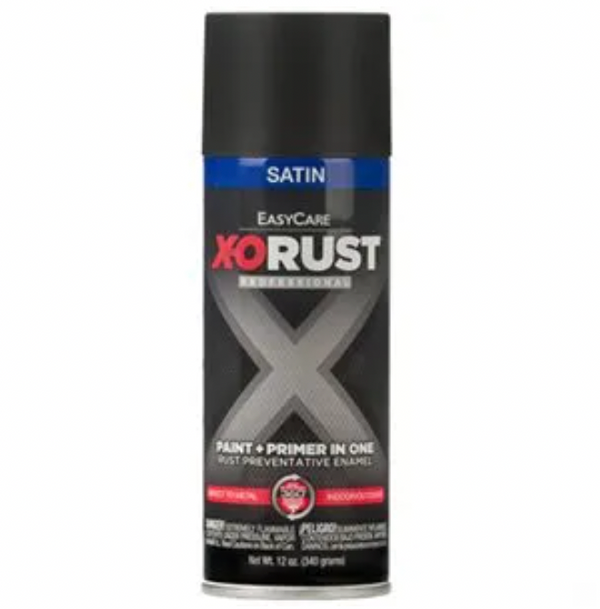 Anti-Rust Enamel Spray Paint & Primer Enamel – Black Satin – 12oz