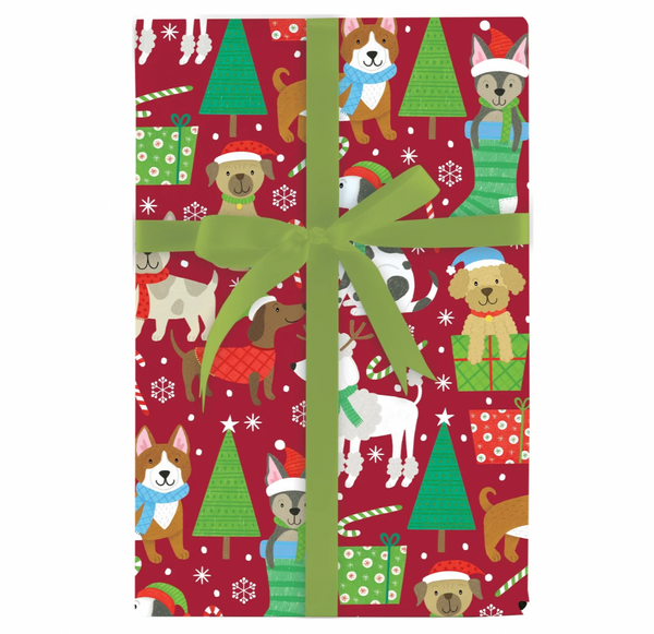 Puppies Love Christmas Gift Wrap Roll on High Quality Paper - 30" x 10' Roll –  Local Delivery Only
