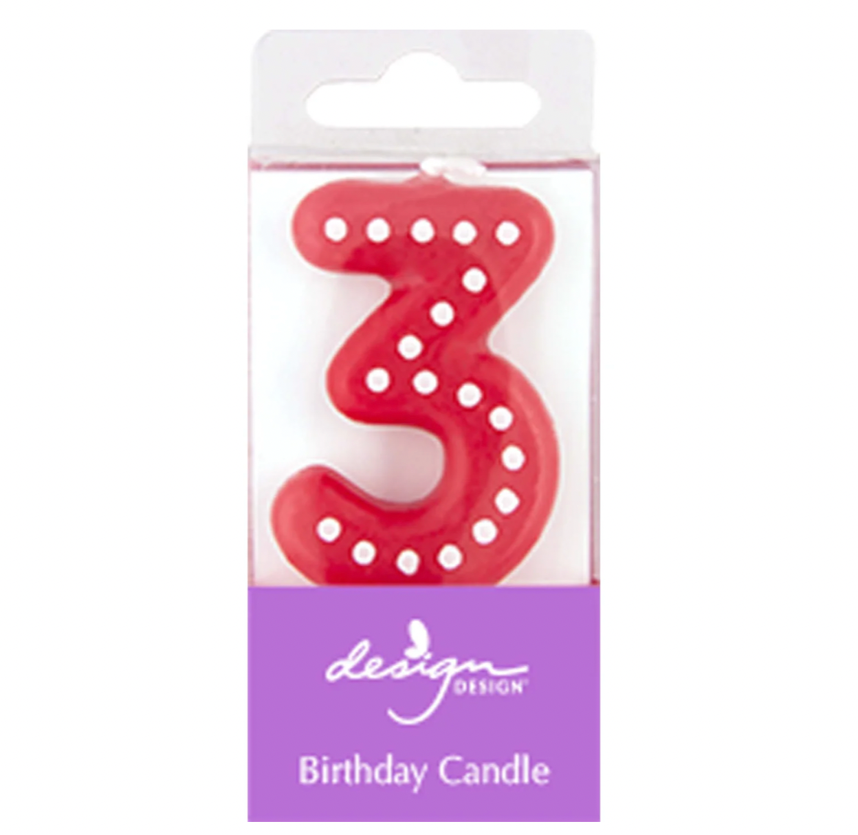 Marquee Number Birthday Candle – #3 – Assorted Colors