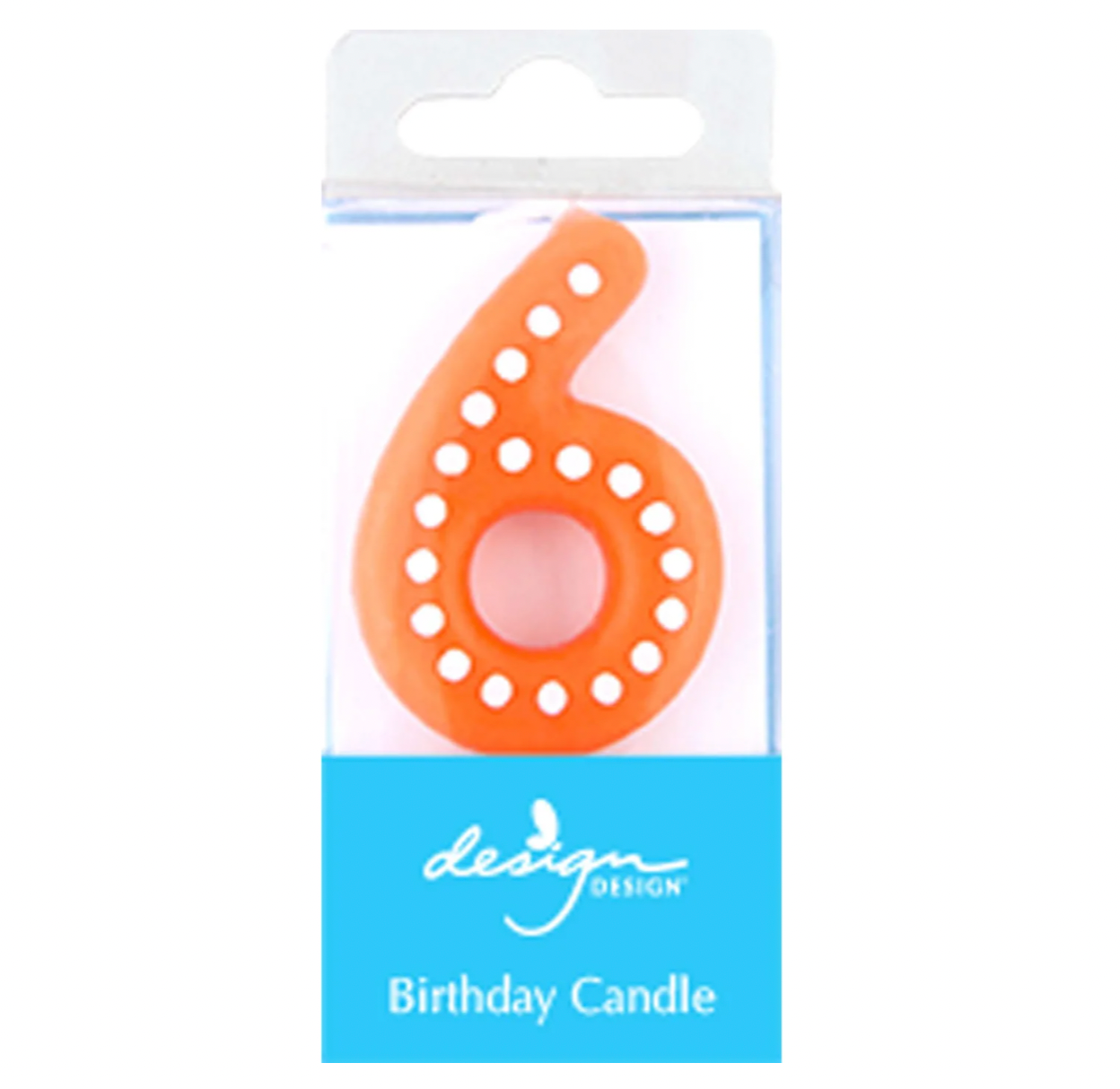 Marquee Number Birthday Candle – #6 – Assorted Colors