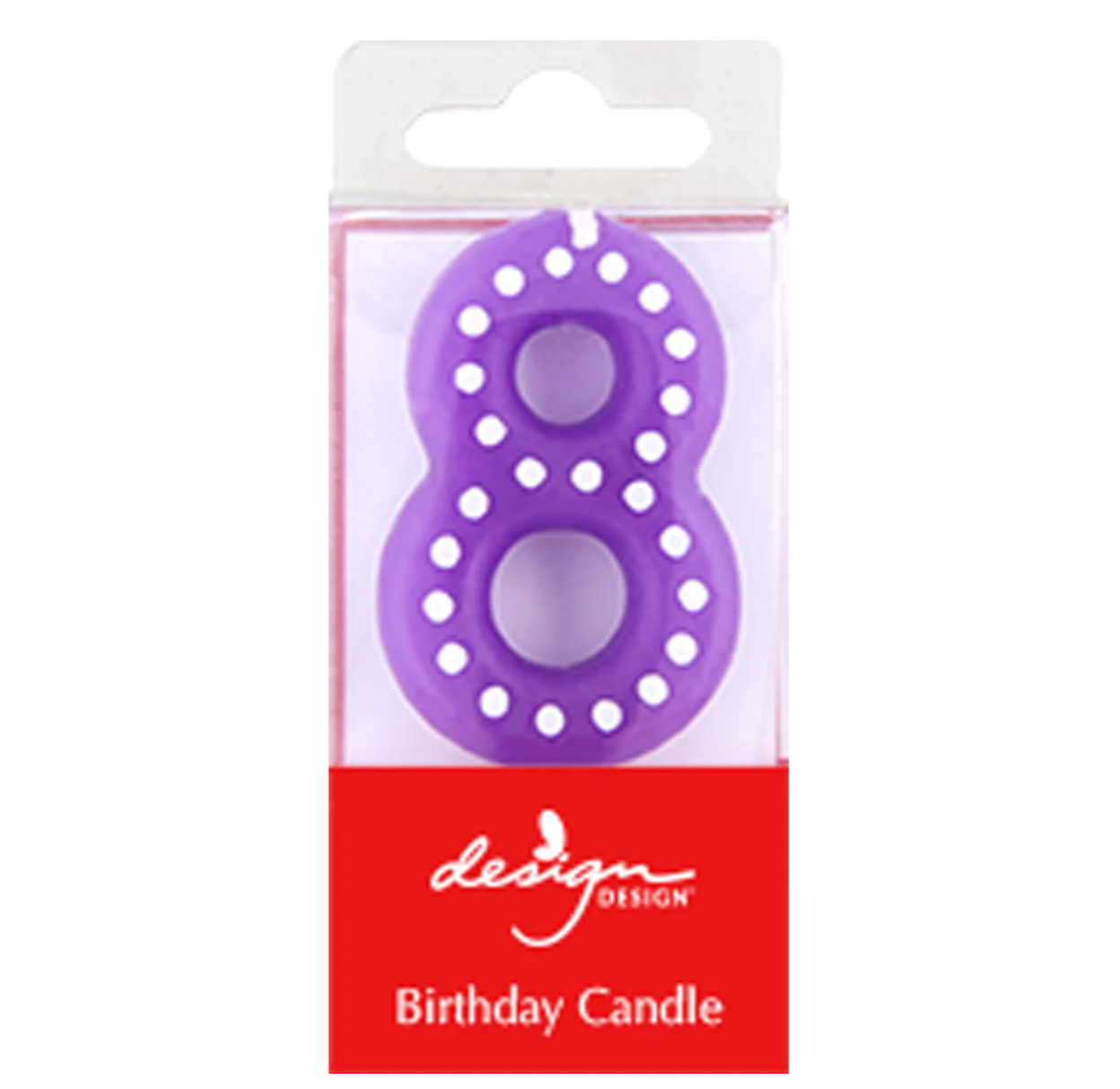 Marquee Number Birthday Candle – #8 – Assorted Colors