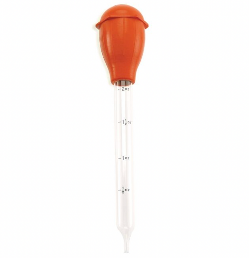 Tasty Turkey Baster Set with Cleaning Brush, Silicone Bulb, Red