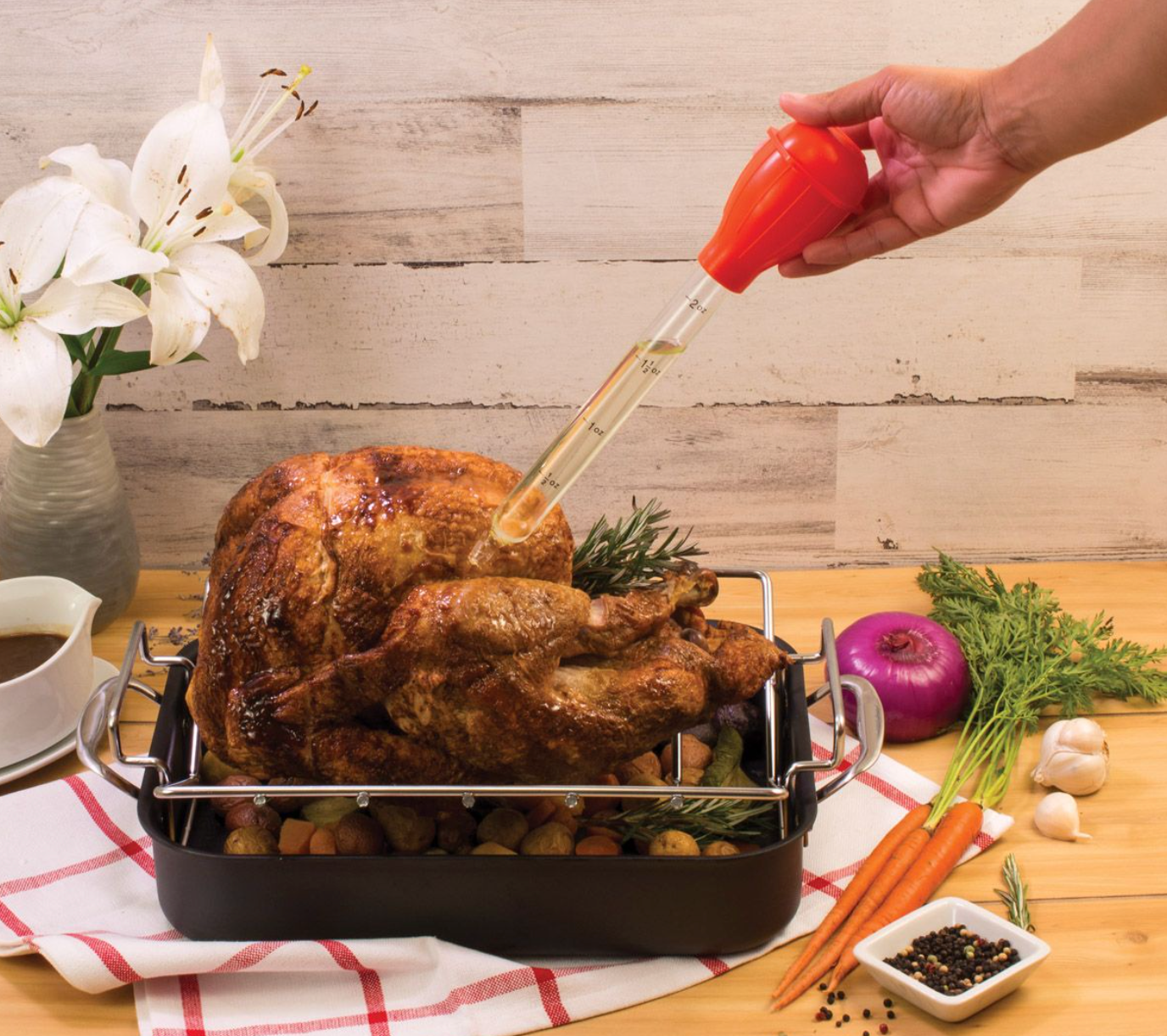 Roasting Deluxe Turkey Baster | High-Heat Tempered Glass with Silicone Bulb – 2oz.