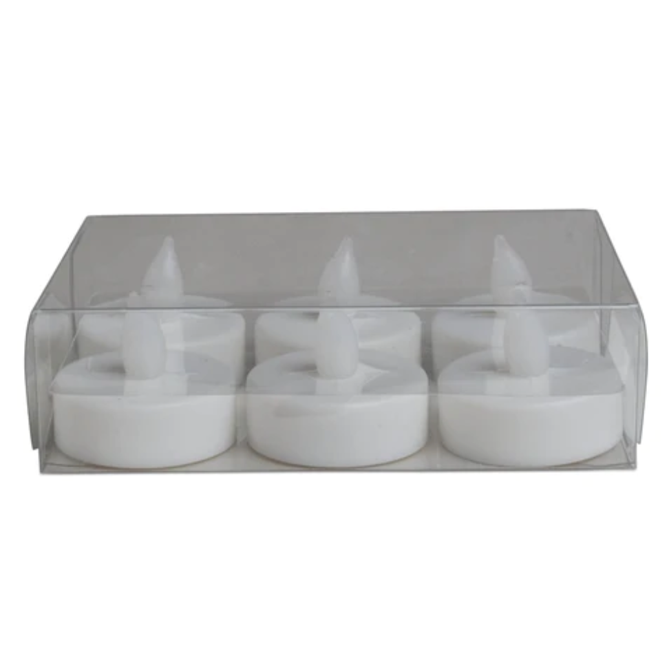 Battery Operated LED White Tealights – 6pk