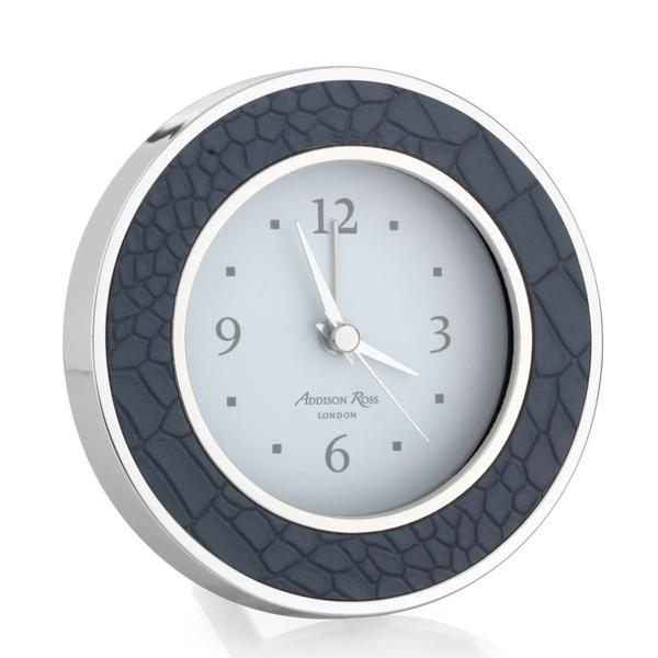 【新品未開封】Addison Ross 置時計 バーニーズニューヨーク Addison Ross Faux Croc Alarm Clock – Blue & Silver – S. Feldman