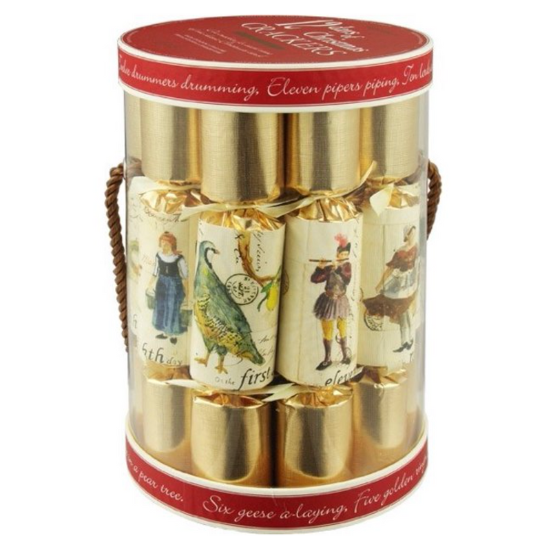 Robin Reed Twelve days of Christmas Holiday Christmas Crackers – 12 Pack