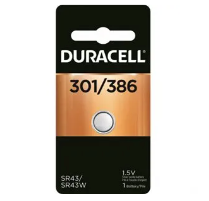 Duracell Battery – 301/386 Silver Oxide – 1.5-Volt