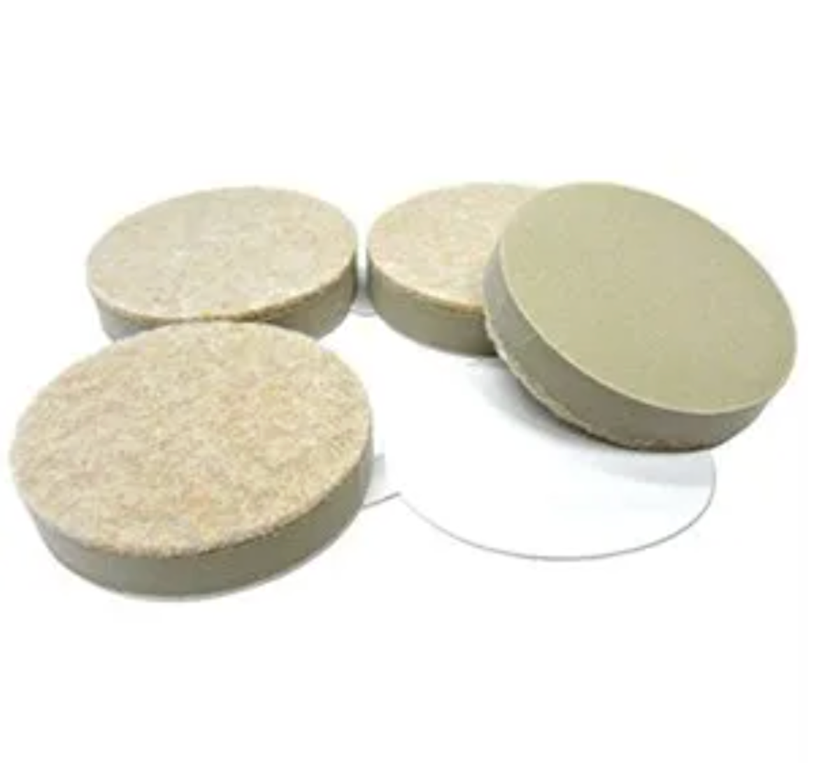 Self-Adhesive Round Felt Furniture Pads For Angled Legs - 1.5"– 4pk