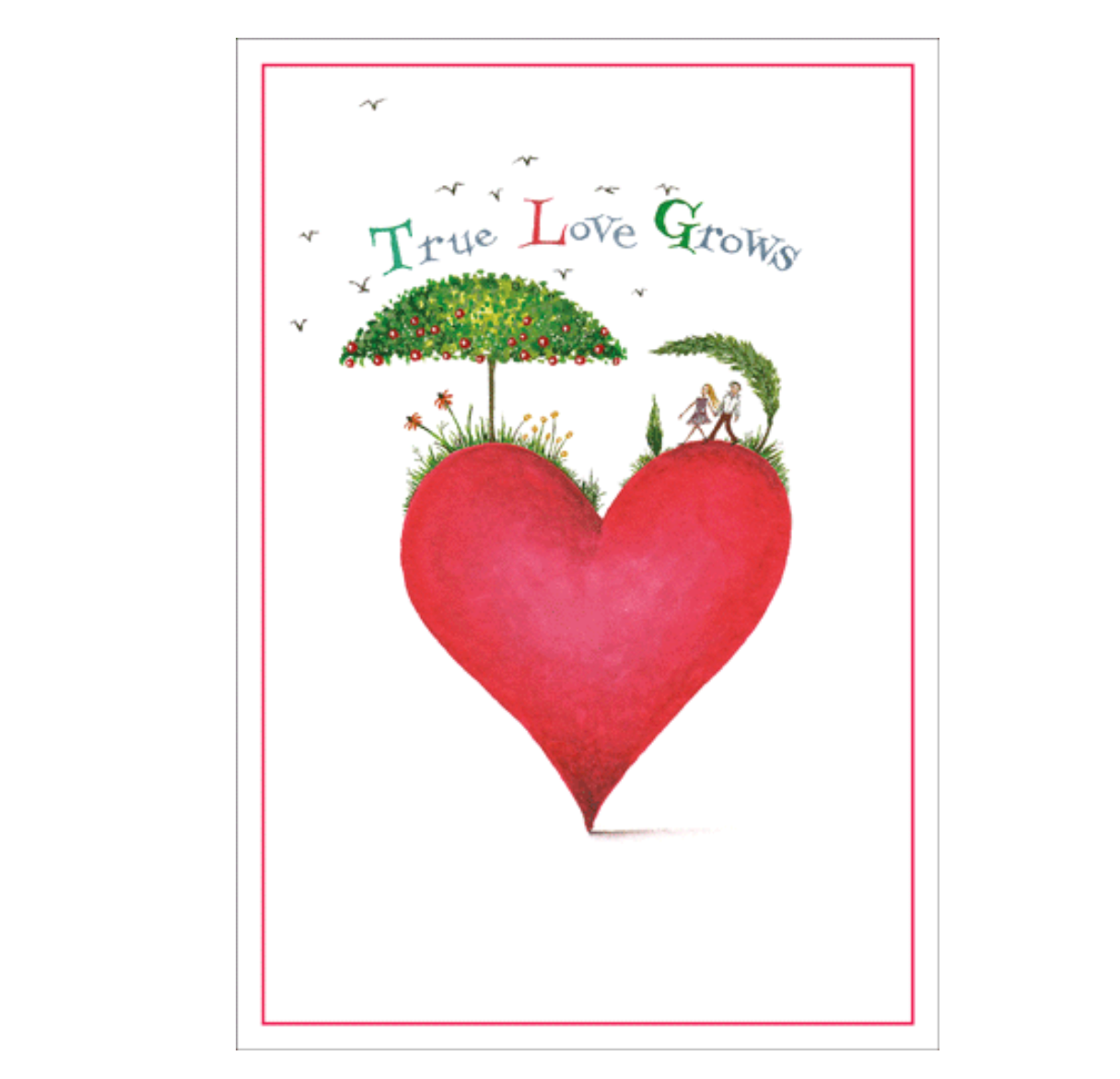 Caspari – True Love Grows Valentine's Card – 1 Card & 1 Envelope