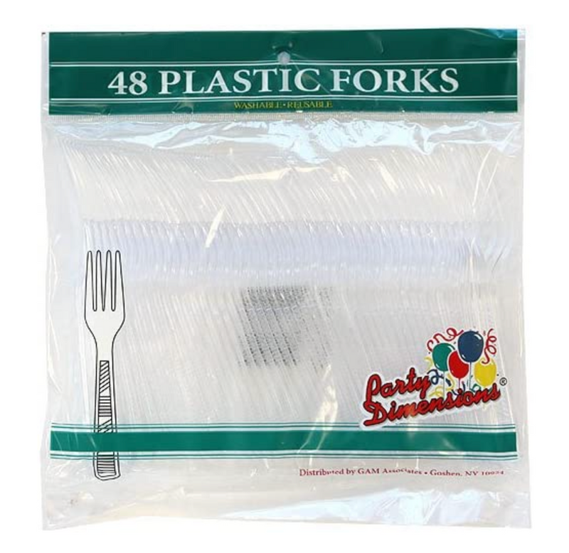 Premium Disposable Clear Cutlery Forks Set of 48