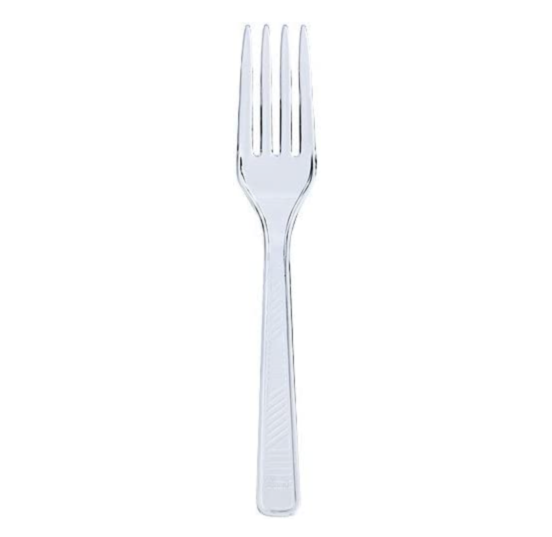 Premium Disposable Clear Cutlery Forks Set of 48