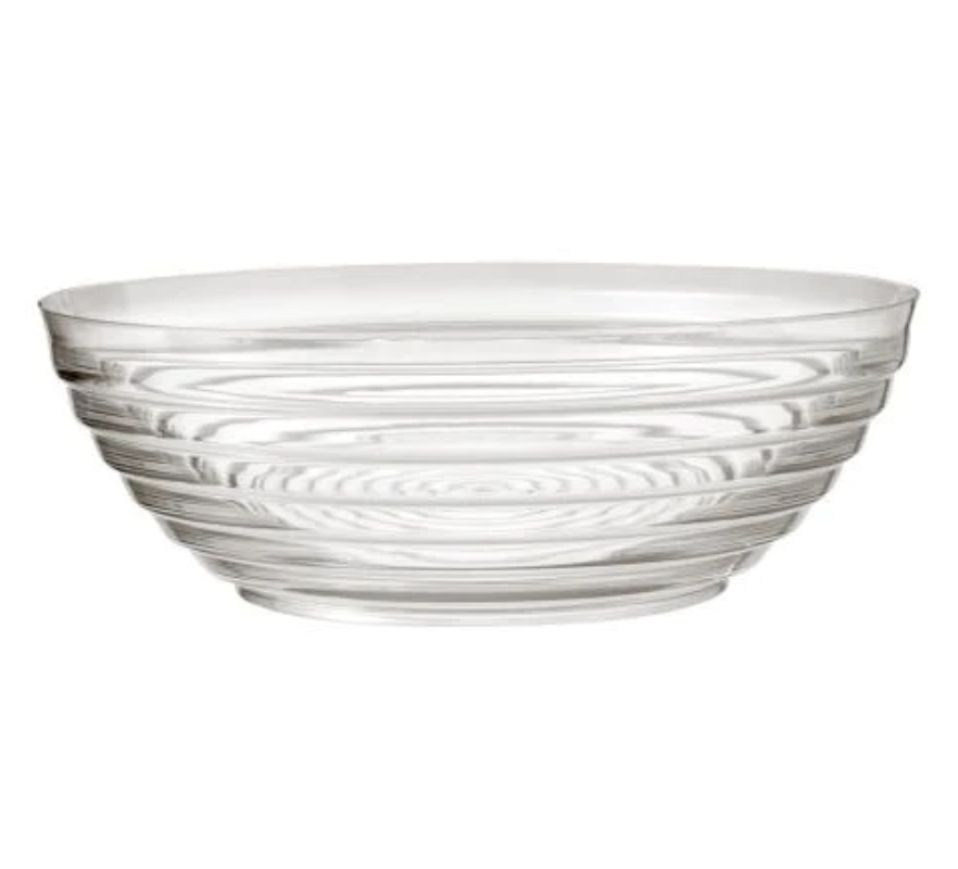 Premium Extra Heavy Weight Plastic Round Clear Ringed Serving Bowl  - 15" - 10qt