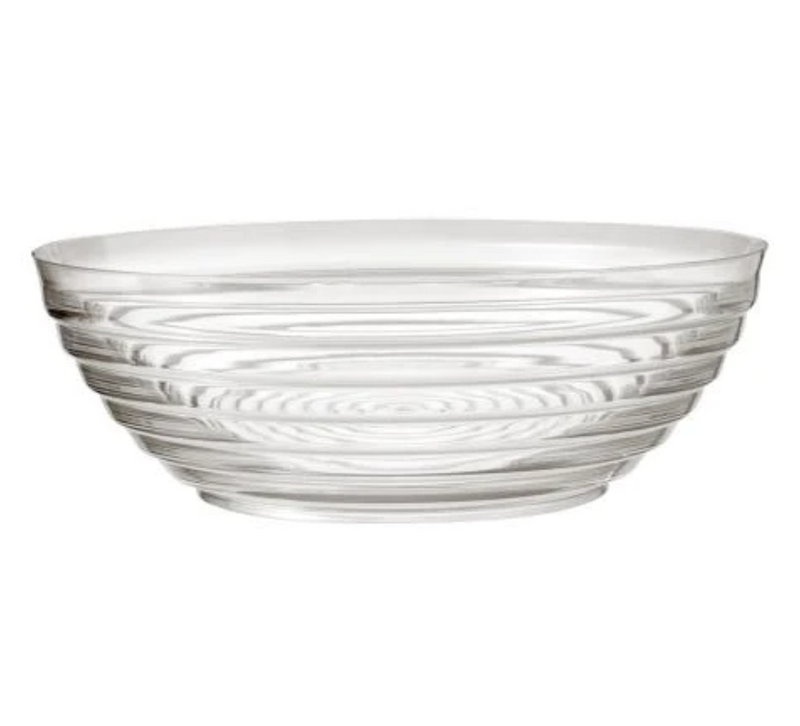 Premium Extra Heavy Weight Plastic Round Clear Ringed Serving Bowl  - 15" - 10qt