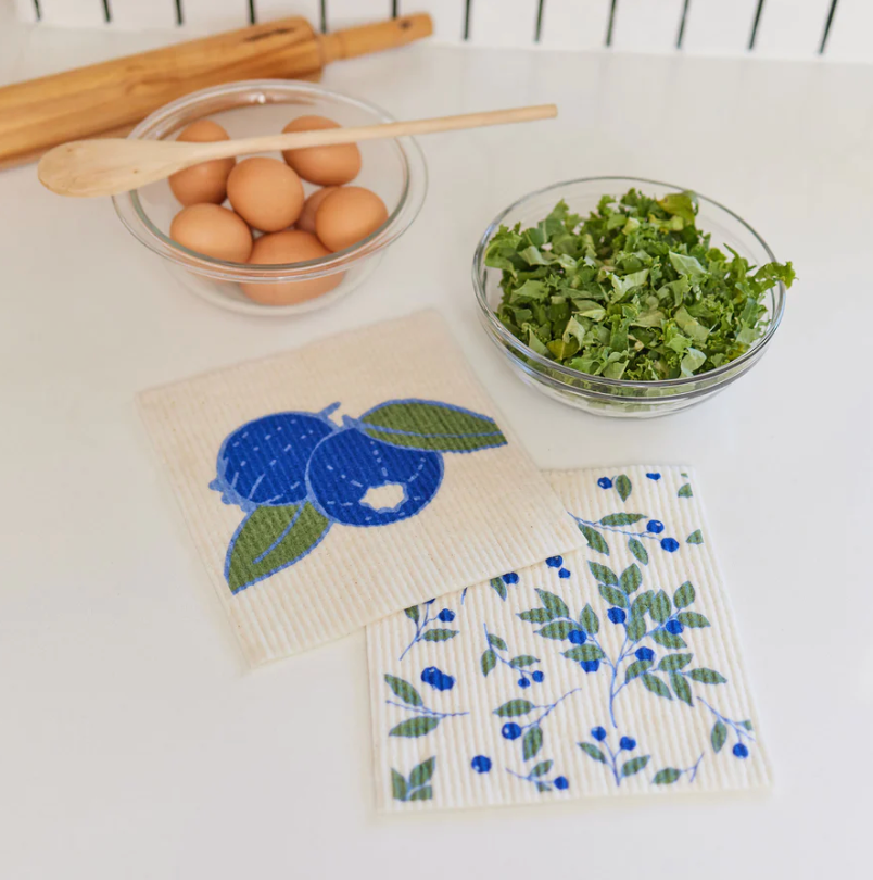 Blueberries Blu Swedish Dish Cloths – Set of 2