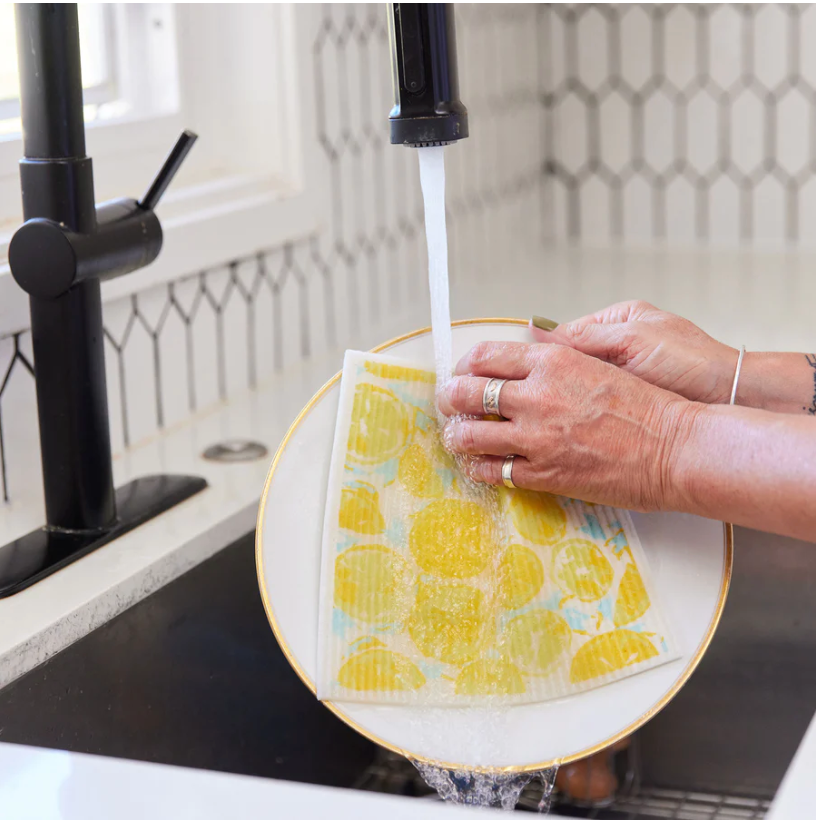 Lemon Slices Blu Swedish Dish Cloths – Set of 2