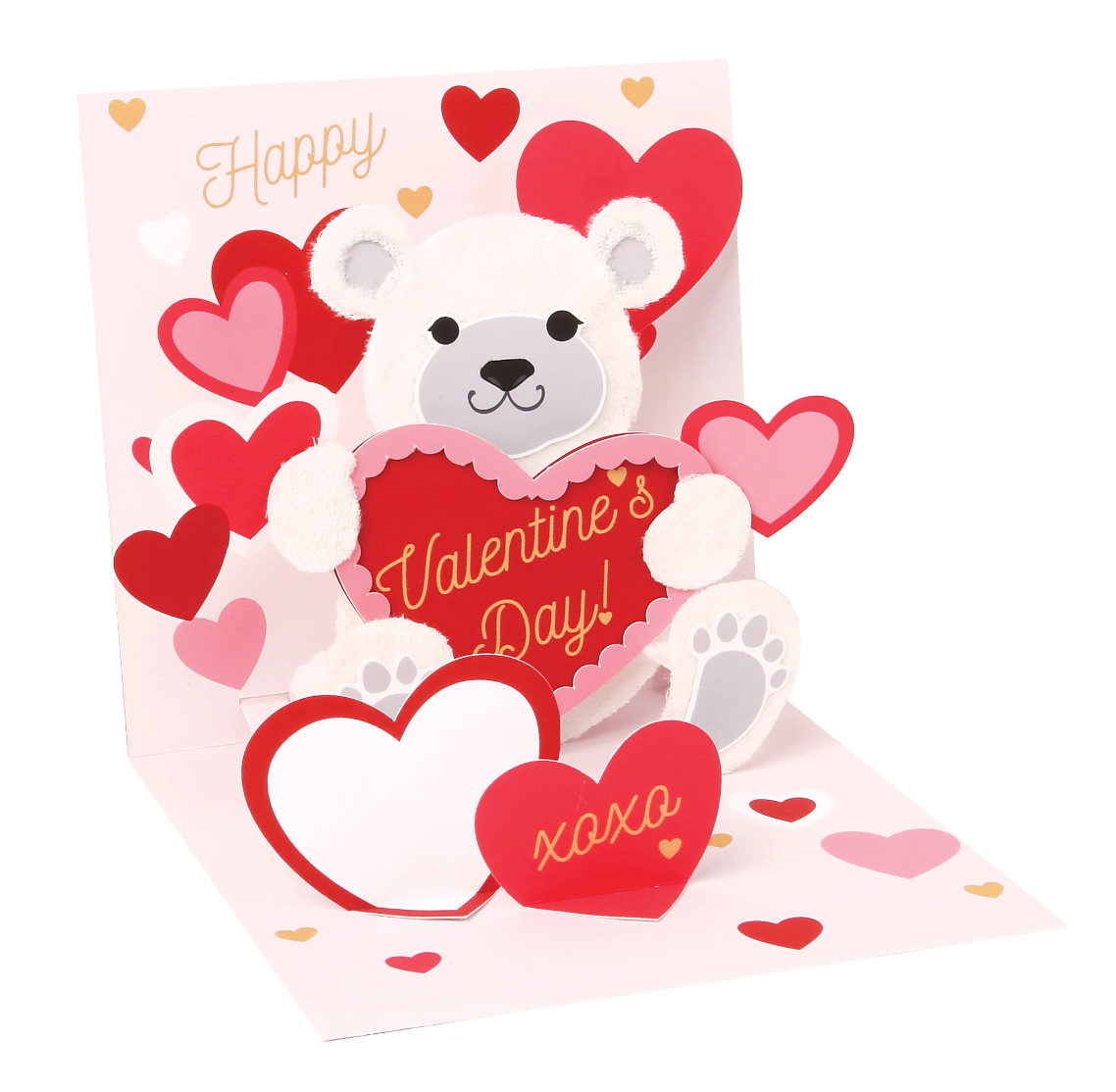 Up With Paper 3D Pop-Up Greeting Card – Valentine Bear and Hearts
