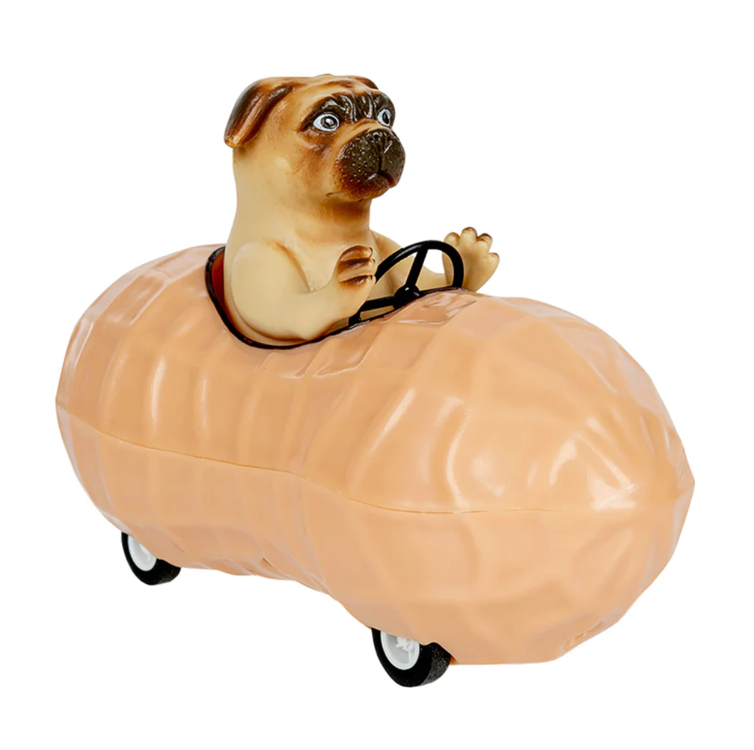 Pug In A Peanut Pull Back Car Toy
