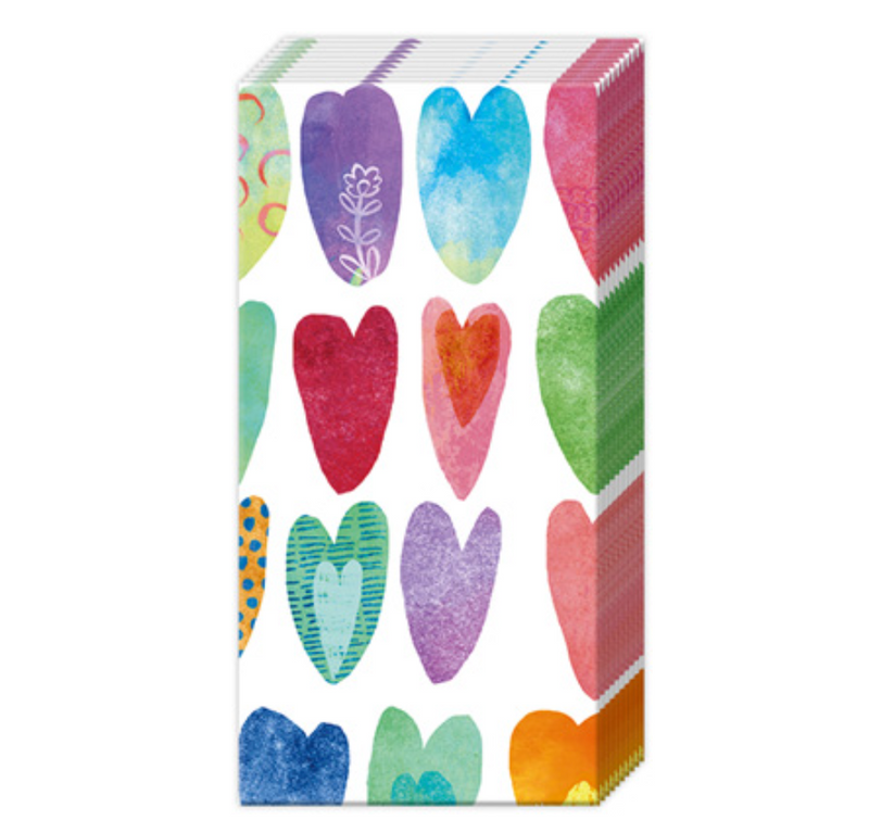 Rainbow Hearts Pocket Tissues – 10 Tissues Per Pack
