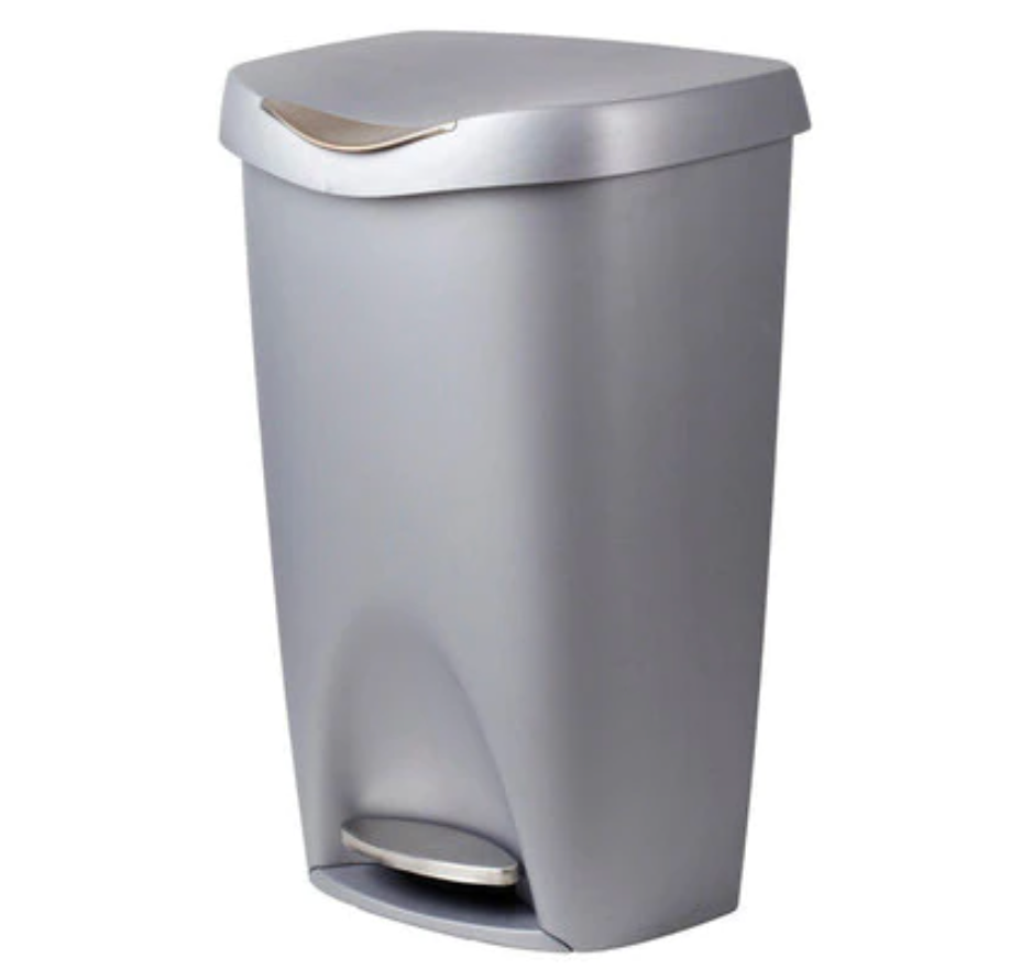 Umbra Brim Step On Trash Can - Nickel – 13 Gallon – Upper East Side Delivery Only
