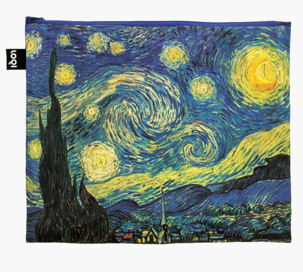 LOQI Reusable Zip Pocket Tote Bags – The Vincent Van Gogh – Set of 3