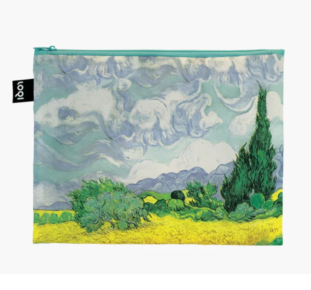 LOQI Reusable Zip Pocket Tote Bags – The Vincent Van Gogh – Set of 3