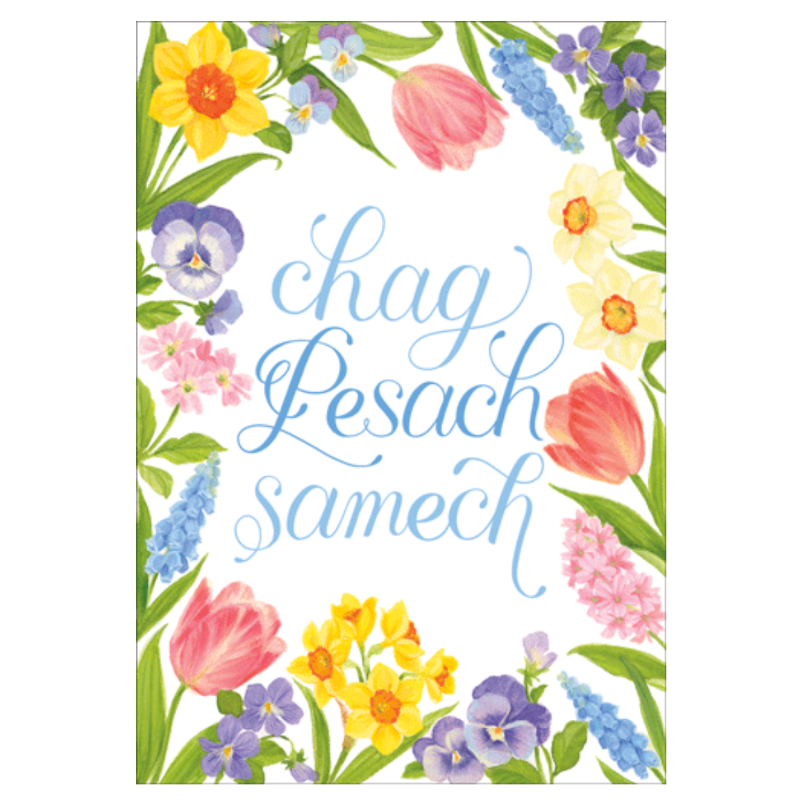 Caspari Passover Card – Floral – 1 Card & 1 Envelope