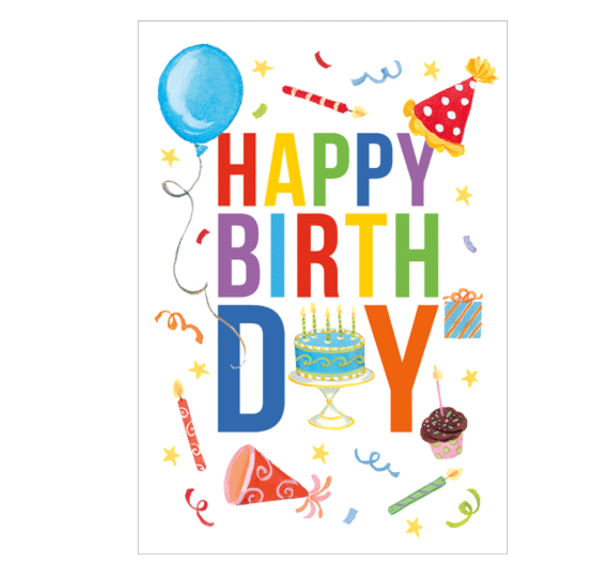 Caspari Celebrate Birthday Card – 1 Card & 1 Envelope