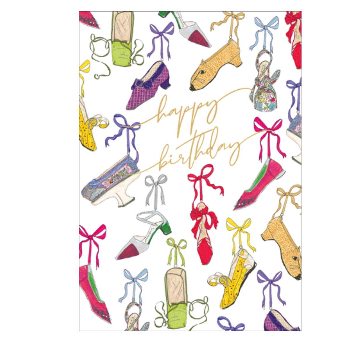 Caspari History of Shoes Birthday Card – 1 Card & 1 Envelope
