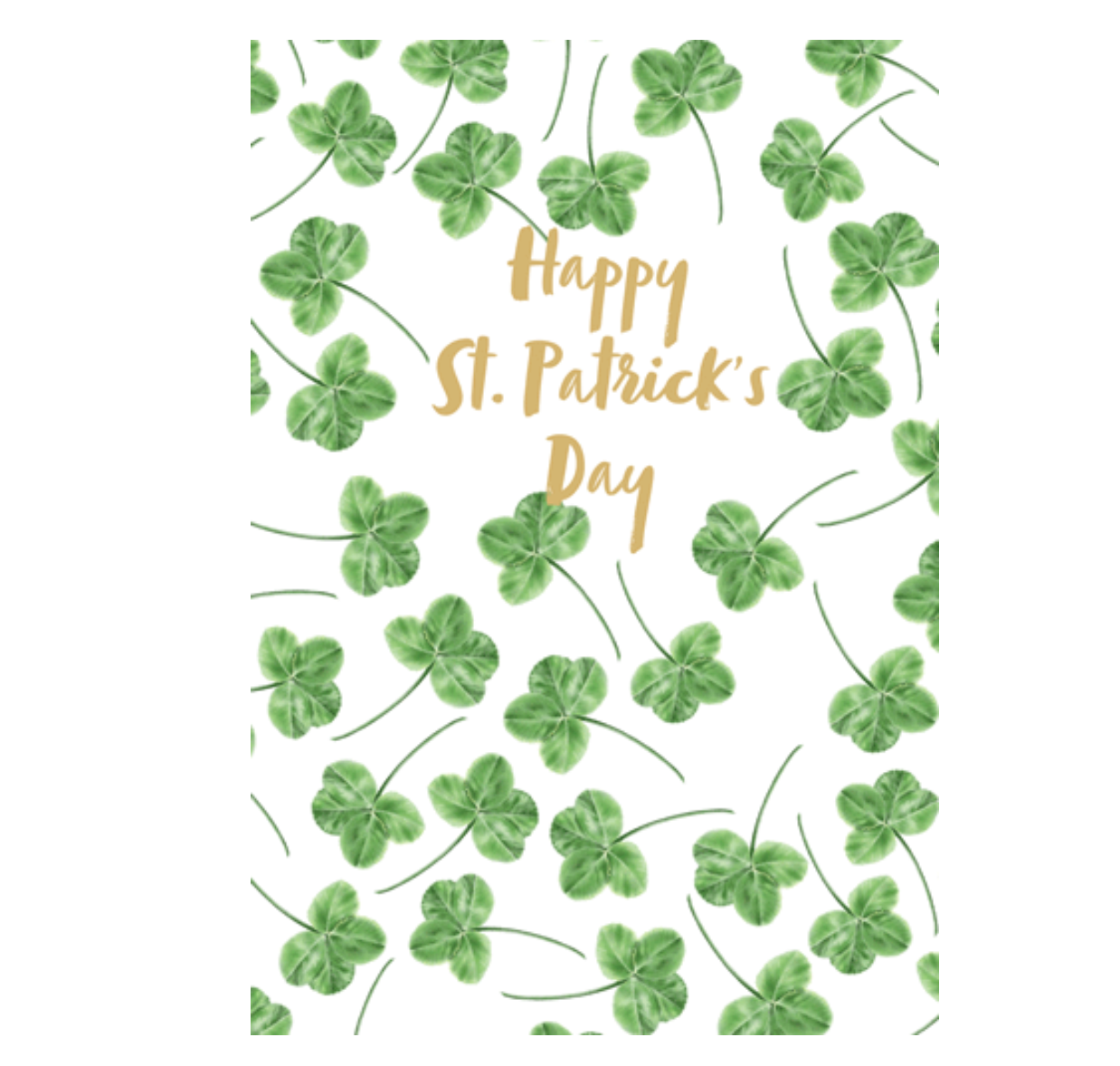 Caspari Shamrocks St. Patrick'S Day Card – 1 Card & 1 Envelope