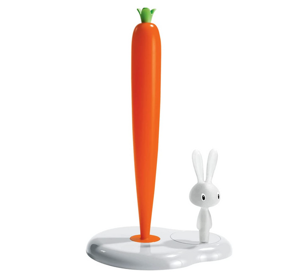 Alessi Bunny & Carrot Kitchen Paper Towel Holder – White