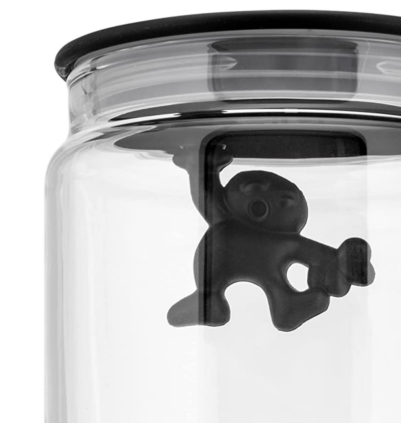Alessi Gianni Glass Kitchen Box Jar – Black – 6"