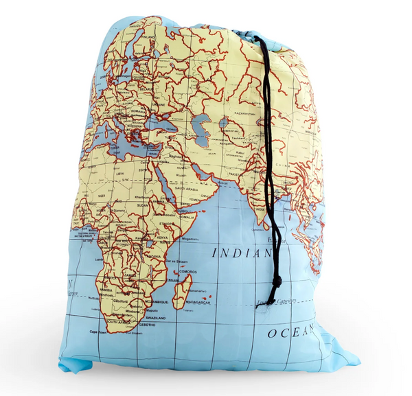 Kikkerland World Map Travel Laundry Bag