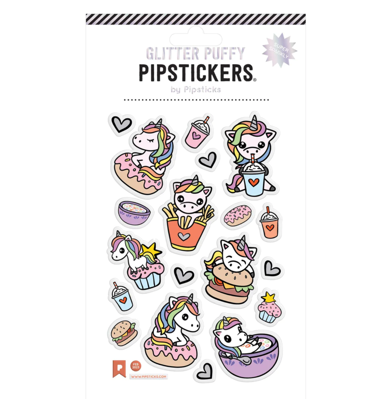 Pipsticks Puffy Stickers – Fast Food Fancy Unicorns