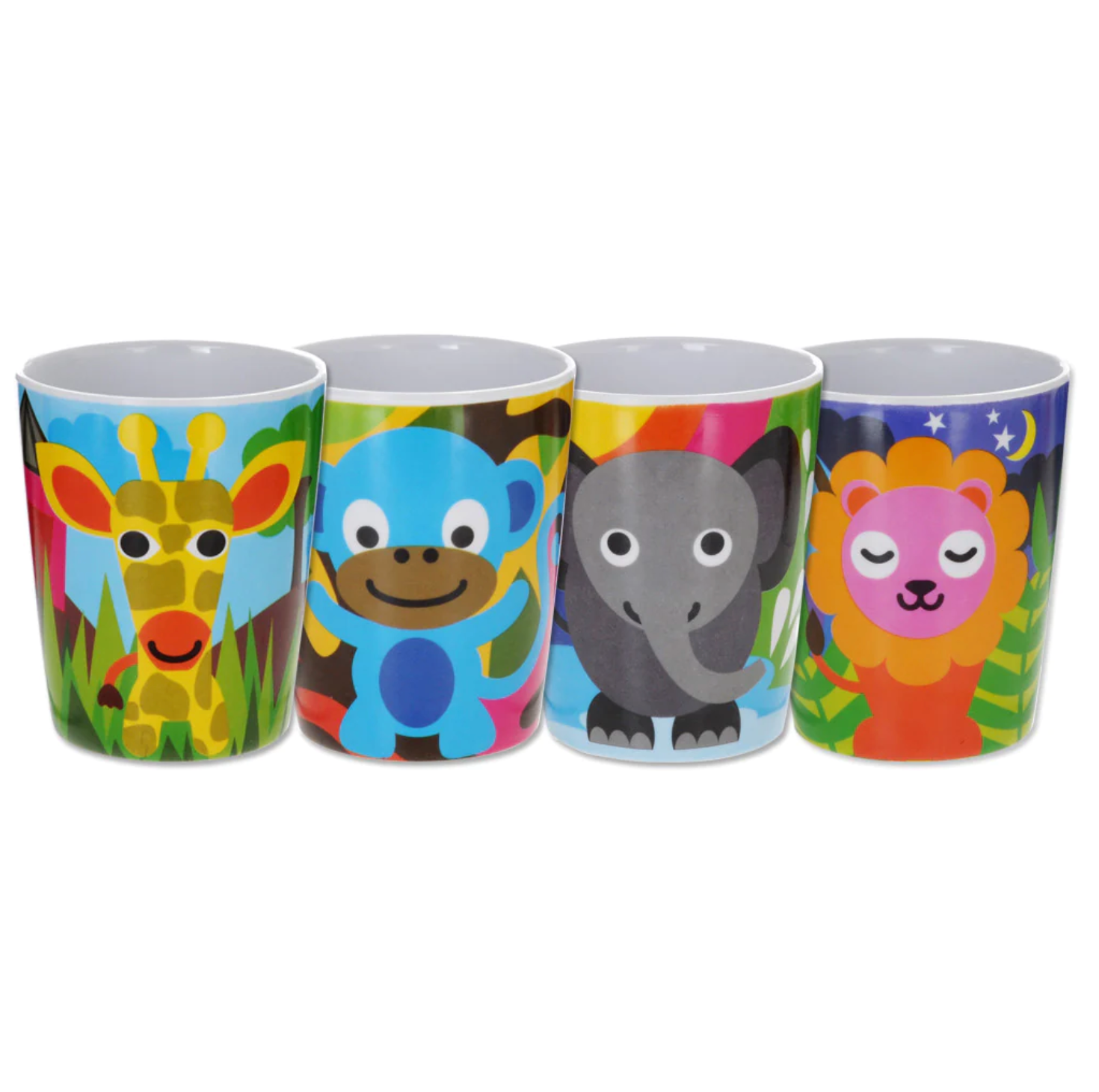 French Bull Kids Everyday Melamine 4 Piece Cup Set – Jungle Animals