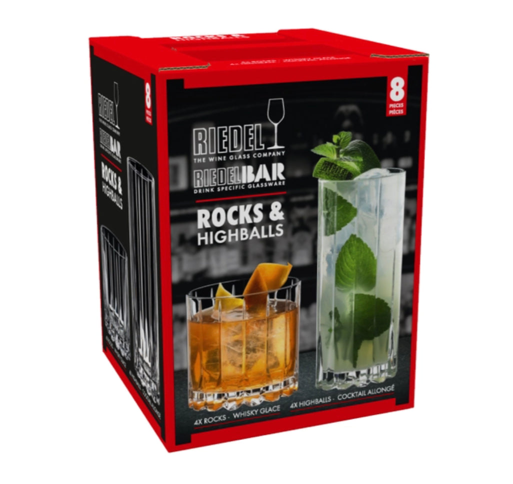 Riedel Drink Specific Collection – Crystal Rocks & Highball Glasses – Set of 8