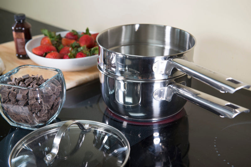 All-clad Stainless 2 Qt. Saucepan With Porcelain Double Boiler