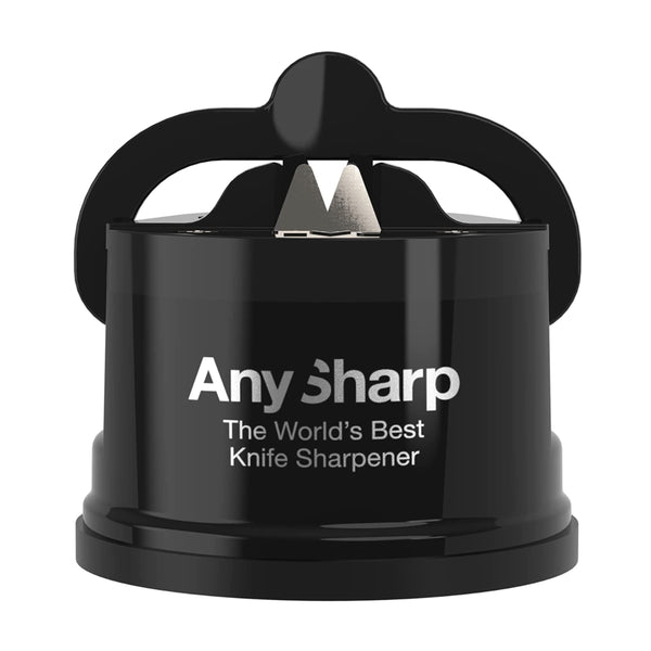AnySharp Pro Knife One Handed Use Sharpener With Power Grip Surface – Black