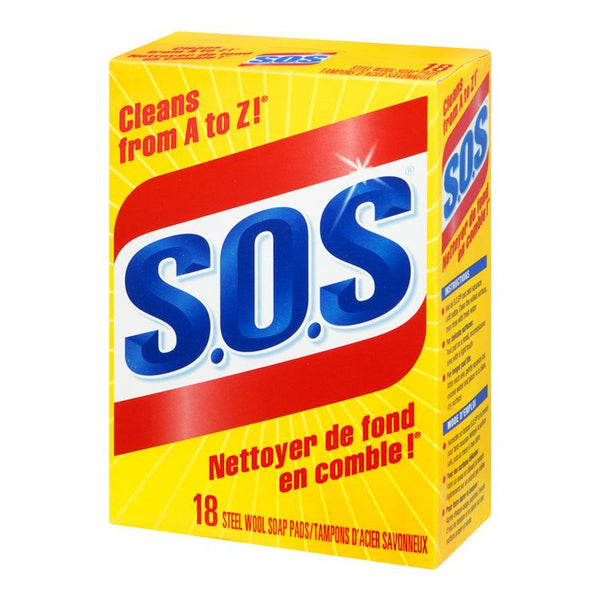 S.O.S. Steel Wool Soap Pads – Pack of 18