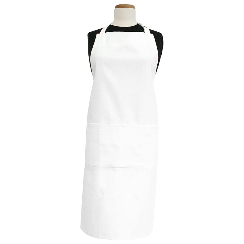 Ritz Royale Collection Bib Apron with Pockets – White