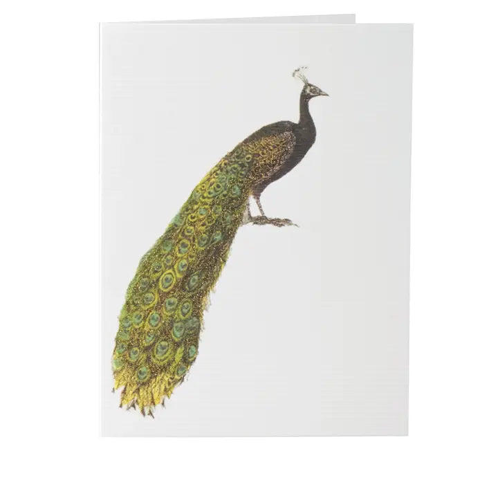 Peacock Glitter Greeting Card – 3.5" x 5"