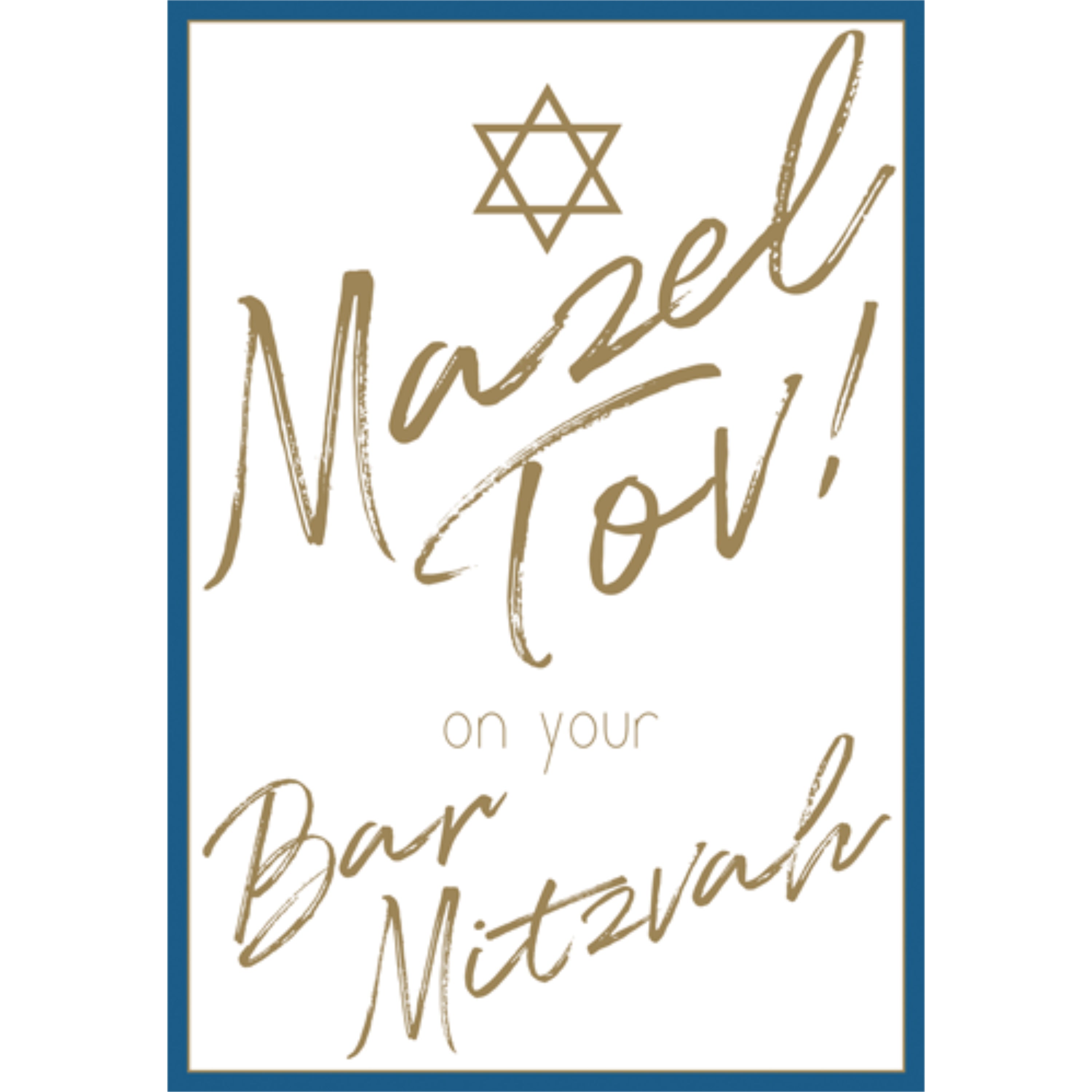 Caspari – Mazel Tov Foil-Bar Mitzvah Card – Navy – 1 Card & 1 Envelope