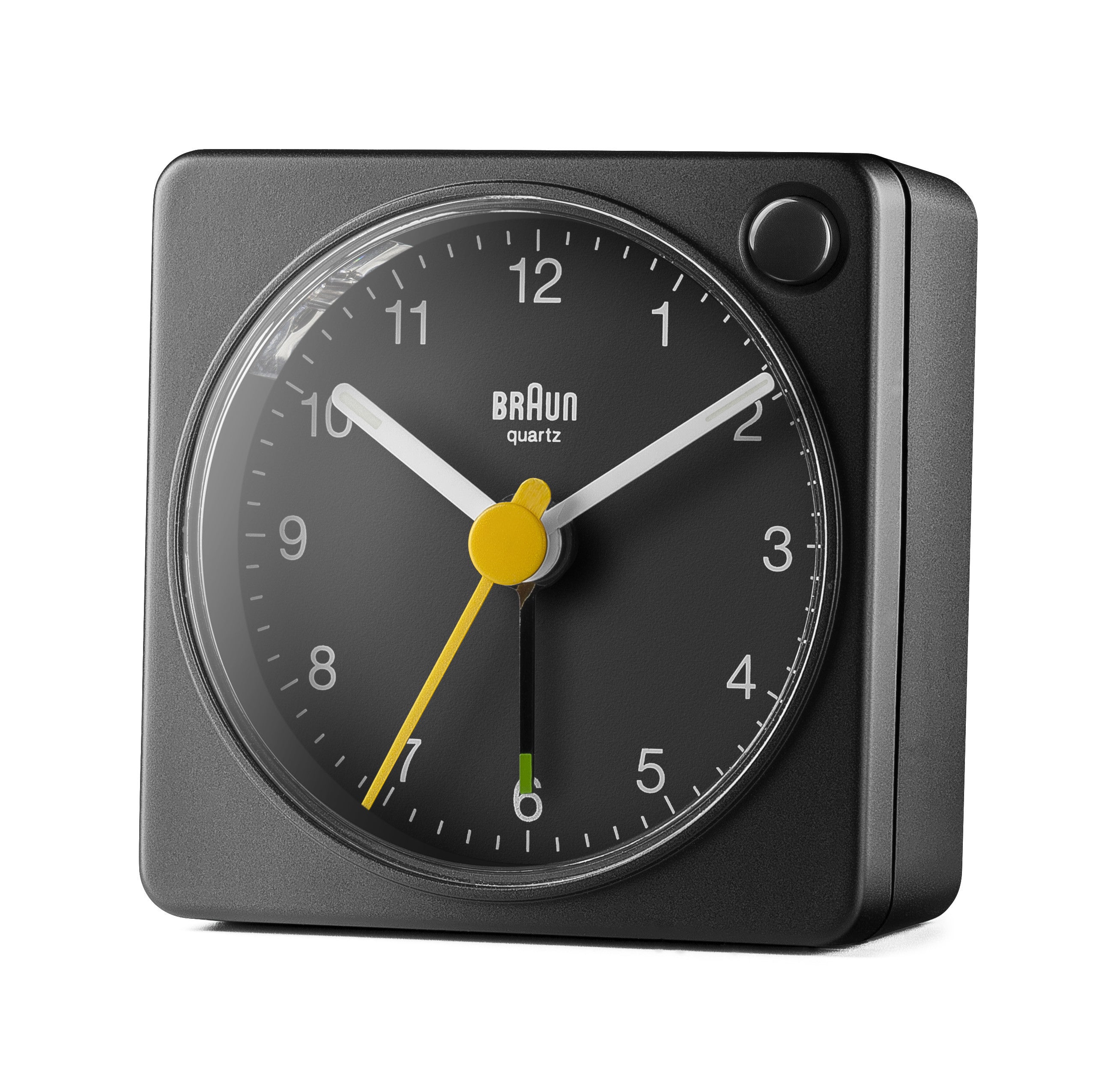 Braun Classic Travel Analogue Alarm Clock – Black/Black