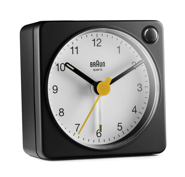 Braun Classic Travel Analogue Alarm Clock – Black/White
