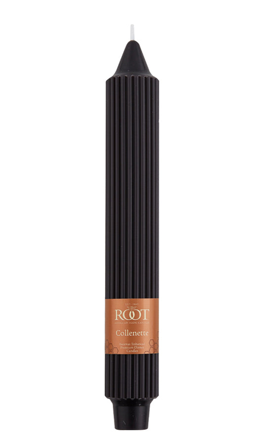 Root Grecian Collenette Candle – Black – 9"