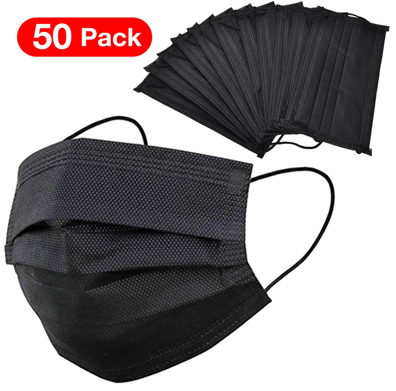 Disposable Face Mask – Black – Box of 50