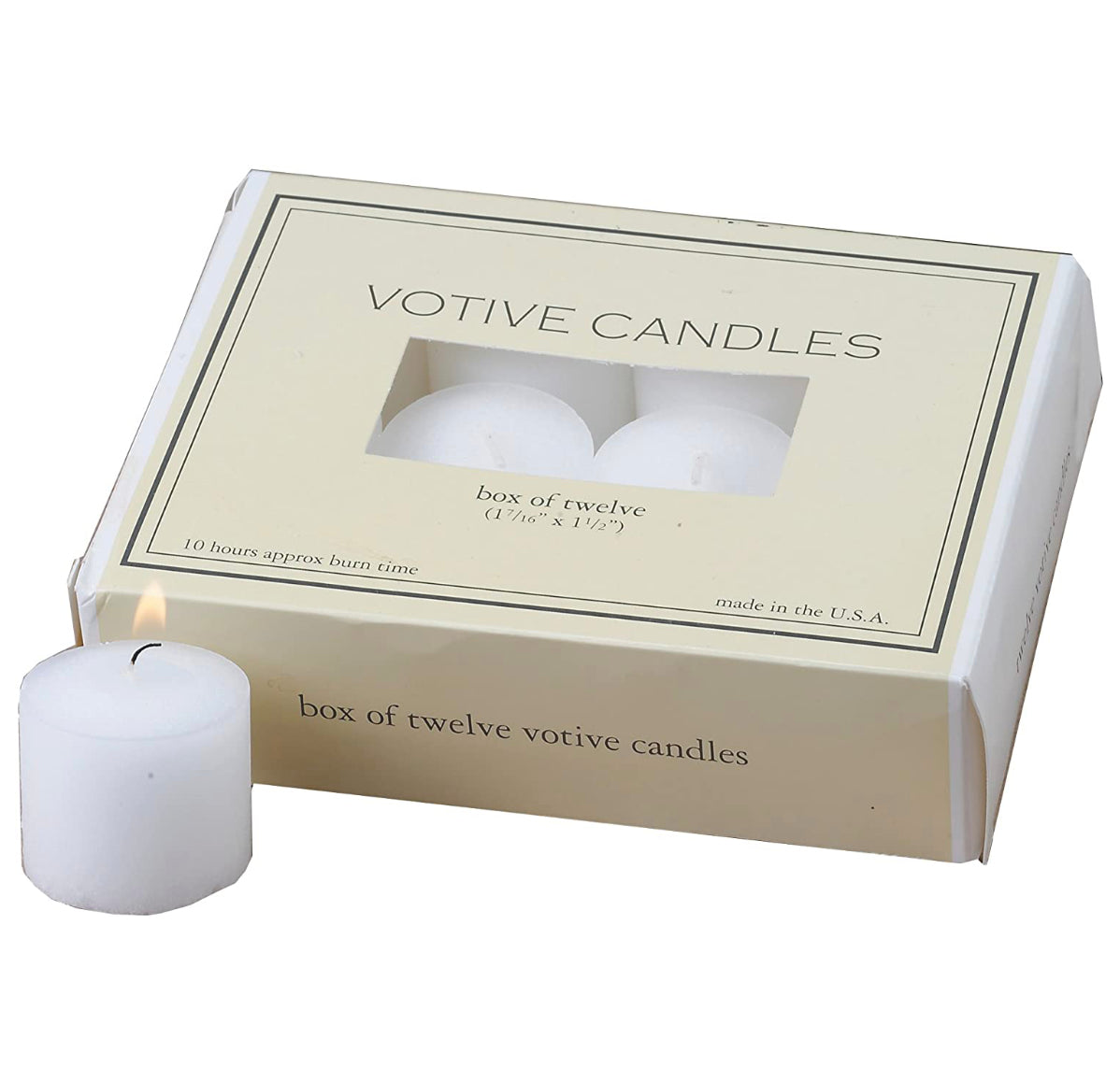 White Votive 10-Hour Candle – Box of 12