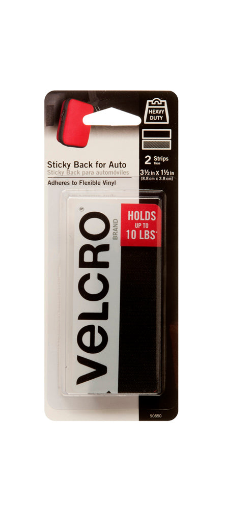 VELCRO® Heavy Duty Sticky Back Strips – Black – 10lb – Pack of 2